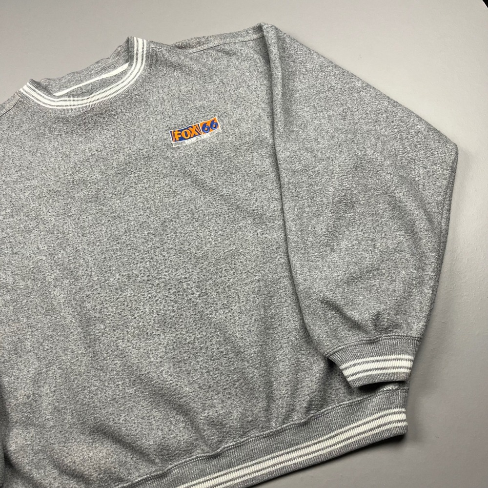 Gear For Sports Sweatshirt Mens XL Gray Fox 66 WFXP Erie Vintage Striped Trim